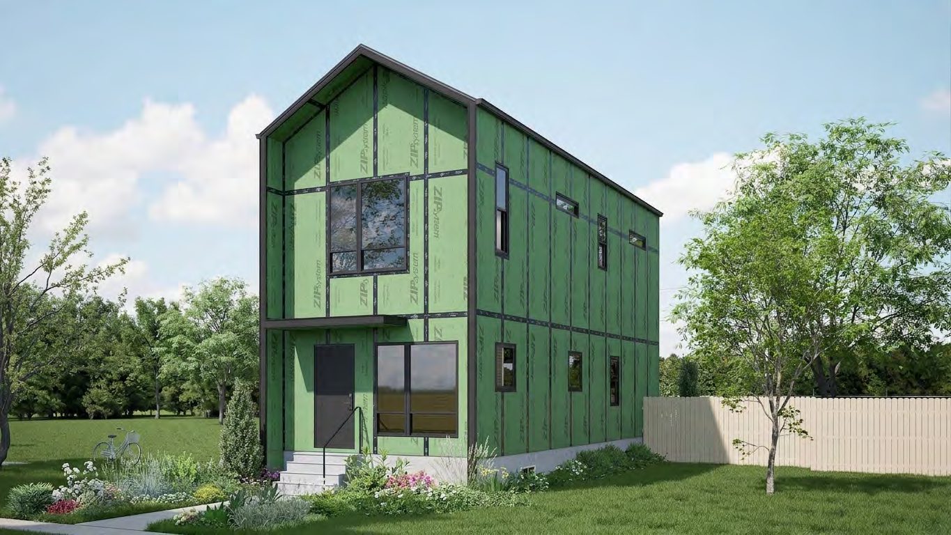Rendering of a weathered-in shell